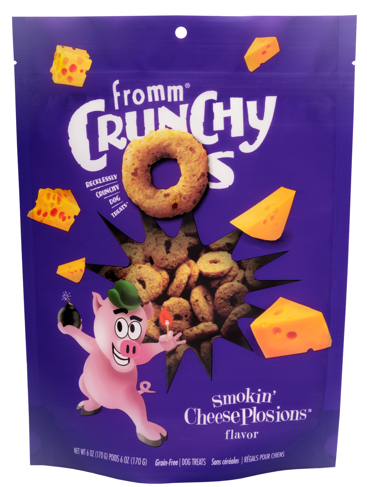 FROMM DOG CRUNCHY O'S SMOKIN CHEESE PLOSIONS TREAT 6OZ