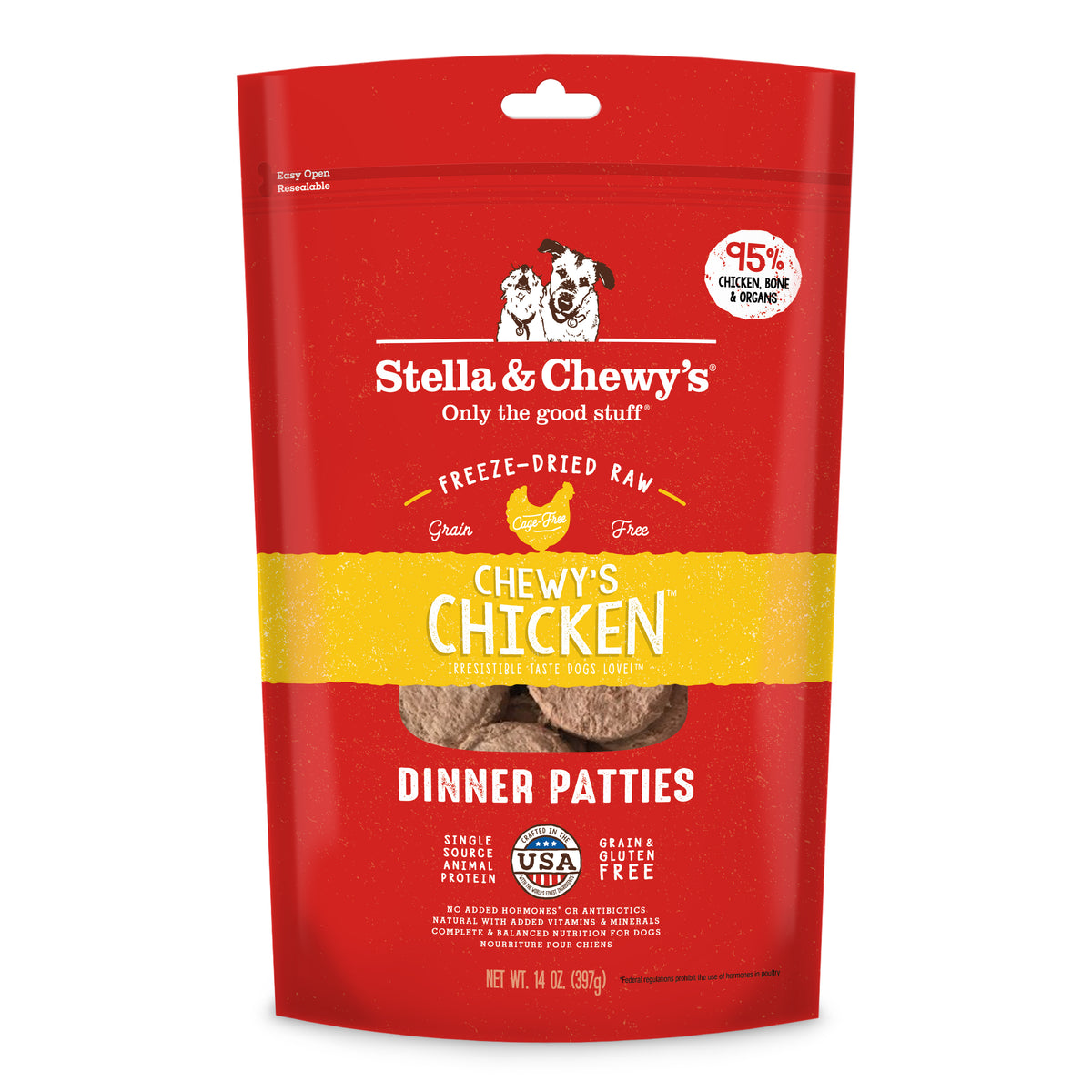 STELLA & CHEWY'S DOG PATTIES CHICKEN FD 14OZ