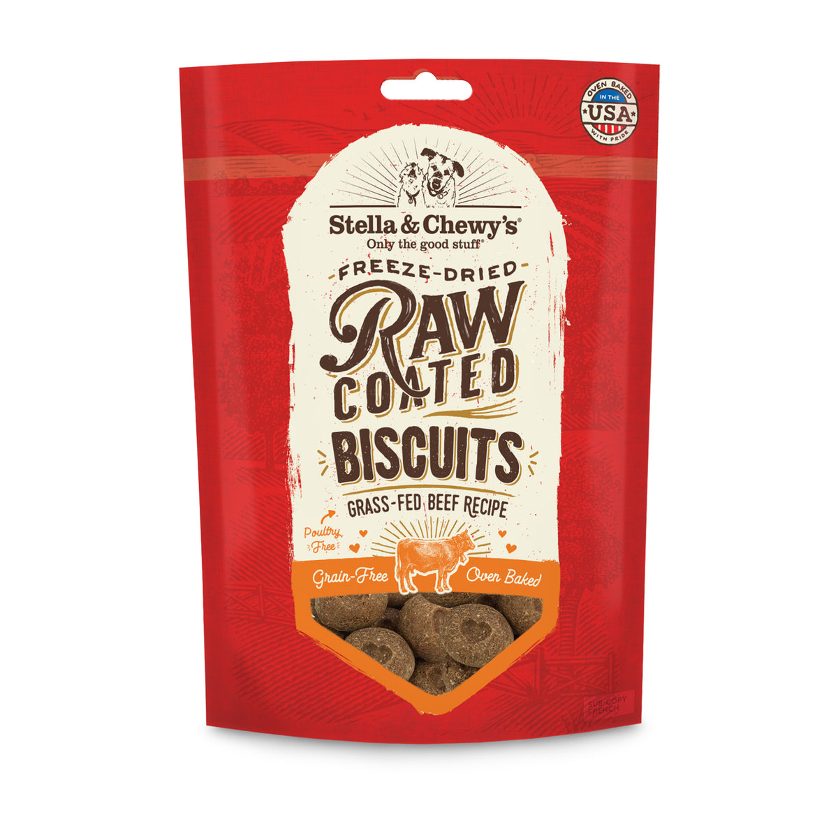 STELLA & CHEWY'S DOG RAW COATED BISCUITS BEEF 9OZ