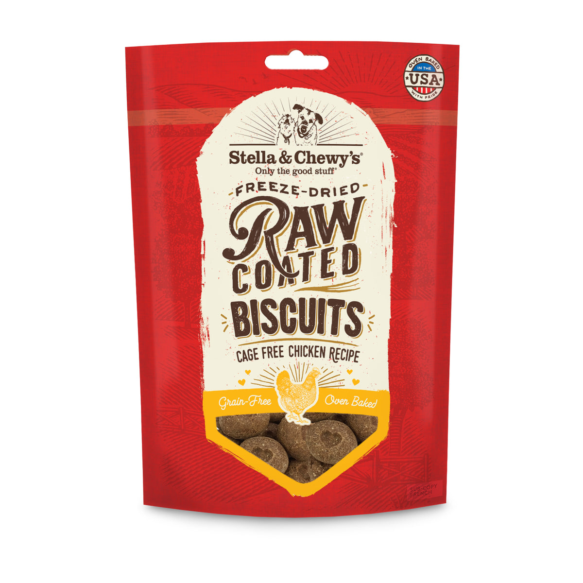 STELLA & CHEWY'S  DOG RAW COATED BISCUITS CHICKEN 9OZ