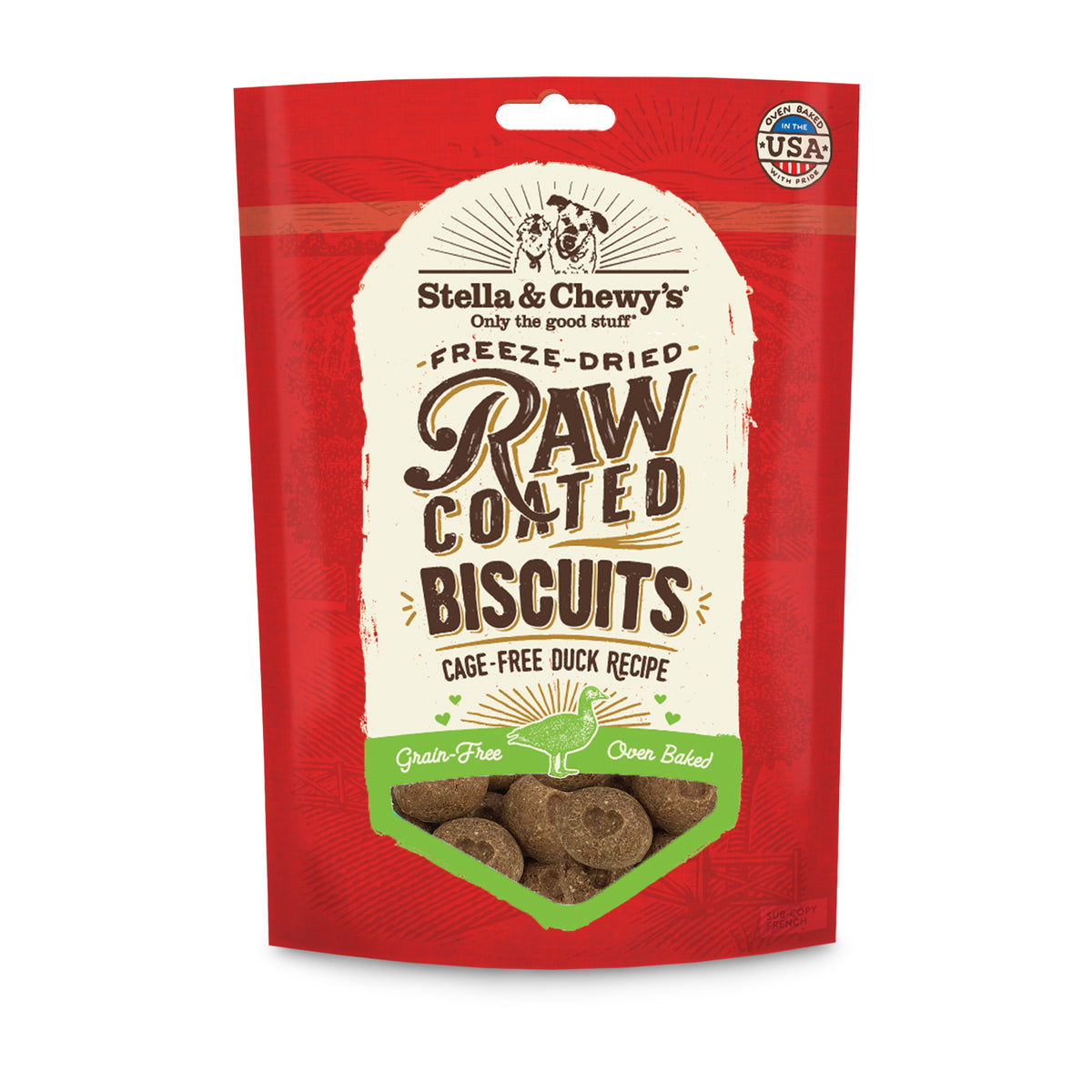 STELLA & CHEWY'S DOG RAW COATED BISCUITS DUCK 9OZ