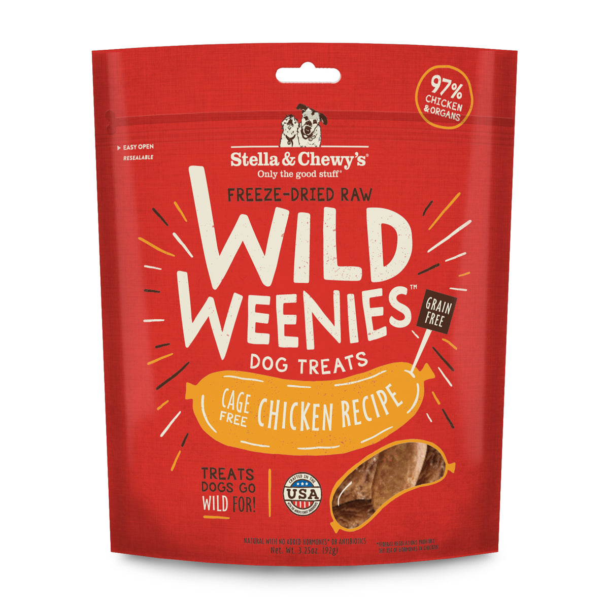 STELLA & CHEWY'S DOG WILD WEENIES CHICKEN TREAT 3.25OZ