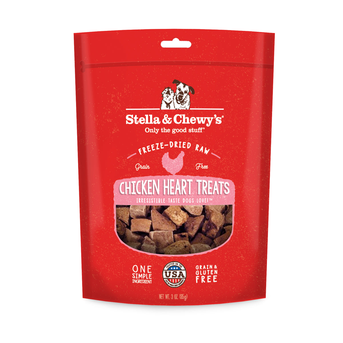STELLA & CHEWY'S DOG CHICKEN HEART TREAT FD 3OZ