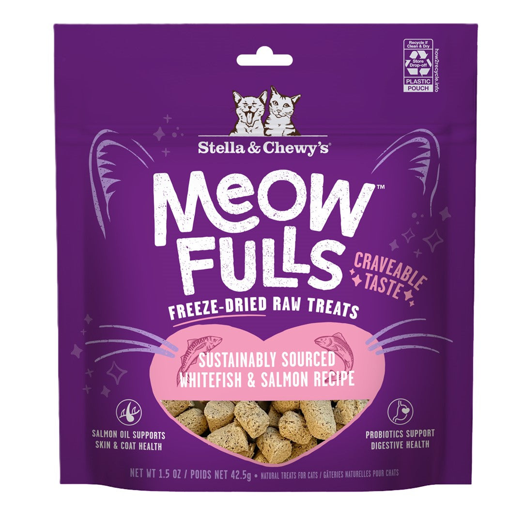 STELLA & CHEWY'S CAT MEOWFULLS WHITEFISH SALMON FD TREAT 1.5OZ