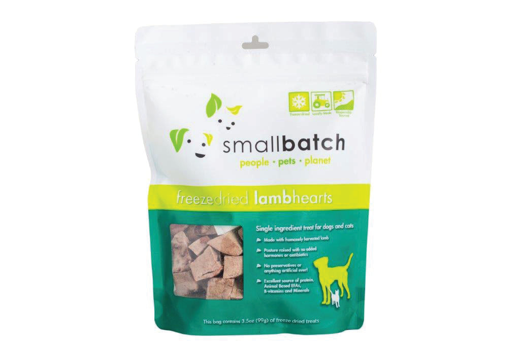 SMALLBATCH DOG CAT HEARTS LAMB FD TREAT 3.5OZ