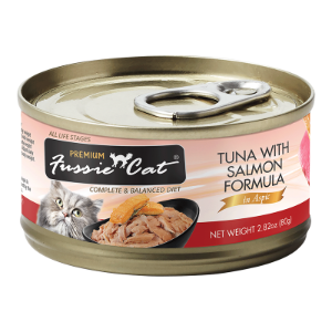 FUSSIE CAT CAT GRAIN FREE TUNA WITH SALMON FORMULA IN ASPIC 2.82OZ