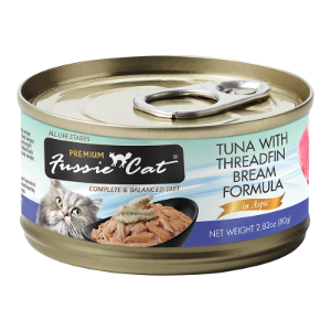 FUSSIE CAT CAT GRAIN FREE PREMIUM TUNA WITH THREADFIN BREAM FORMULA IN ASPIC 2.82OZ