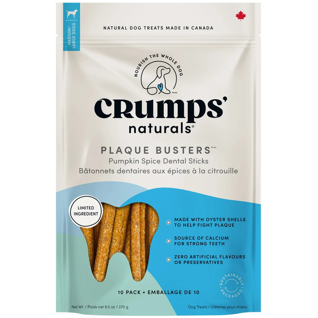 Crumps Plaque Busters Pumpkin 7" 10pk