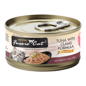 FUSSIE CAT CAT PREMIUM GRAIN FREE TUNA WITH CLAMS FORMULA IN ASPIC 2.82OZ