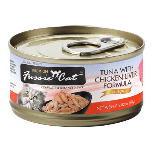 FUSSIE CAT CAT PREMIUM GRAIN FREE TUNA WITH CHICKEN LIVER FORMULA IN ASPIC 2.82OZ