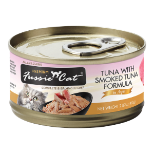 FUSSIE CAT CAT PREMIUM GRAIN FREE TUNA WITH SMOKED TUNA FORMULA IN ASPIC 2.82OZ