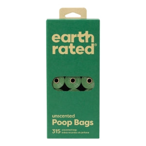 EARTH RATED DOG POOP BAGS REFILL ROLLS - UNSCENTED - 21 ROLLS - 315 COUNT