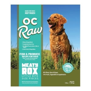 OC RAW DOG GRAIN FREE FROZEN MEATY ROX FISH & PRODUCE 3LBS