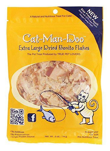 Cat-Man-Doo Extra Large Dried Bonito Flakes Cat Treats .5OZ
