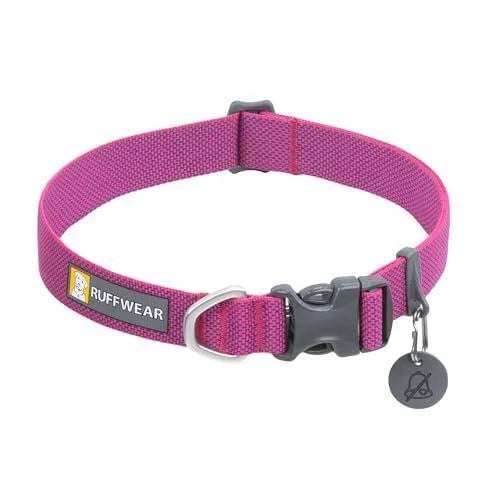 Ruffwear, Hi & Light Dog Collar, Minimal and Ultralight Collar for Everyday Walks and Runs, Alpenglow Pink