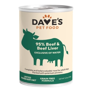 DAVE'S PET FOOD DOG 95% PREMIUM BEEF LIVER 12.5Z