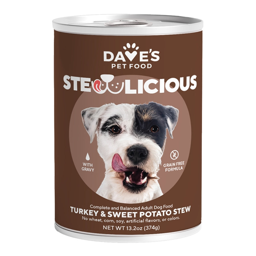 DAVE'S PET FOOD DOG GF STEWLICIOUS TURKEY & SWEET POTATO IN GRAVY 13.2Z