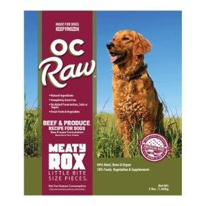 OC RAW DOG GRAIN FREE FROZEN MEATY ROX BEEF & PRODUCE 3LBS
