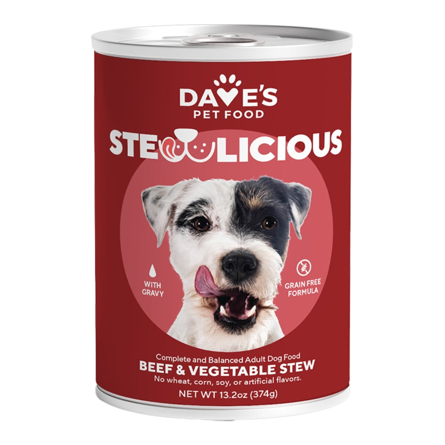 DAVE'S PET FOOD DOG GF STEWLICIOUS BEEF & VEGETABLE IN GRAVY 13.2Z