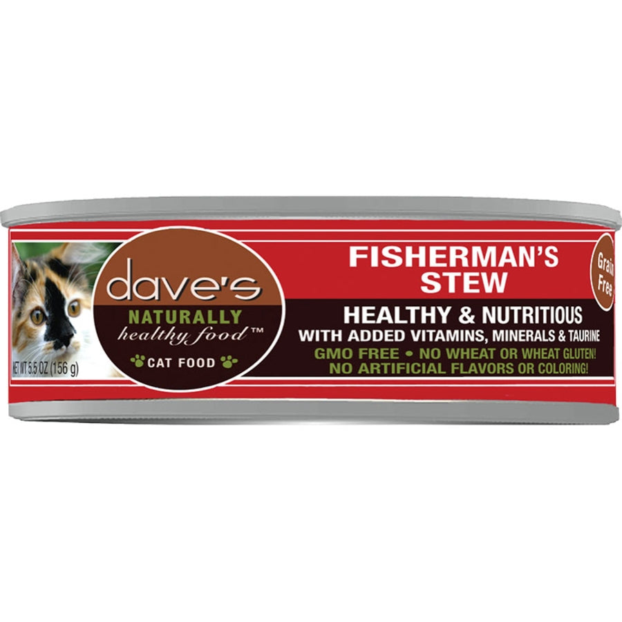 DAVE'S PET FOOD CAT NATURALLY HEALTHY SHREDDED FISHERMAN 5.5Z