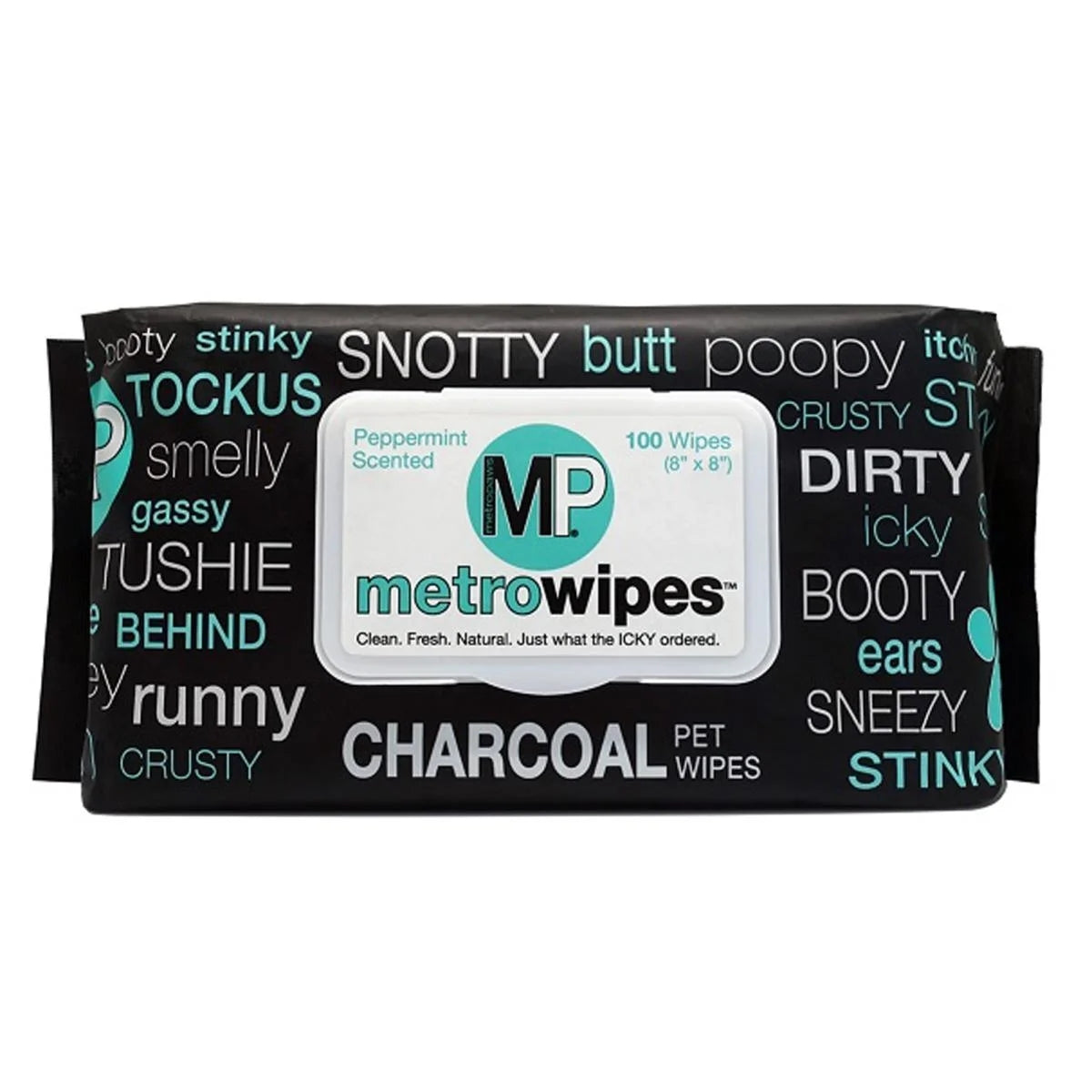 Metro Paws Charcoal Grooming Wipes 100ct
