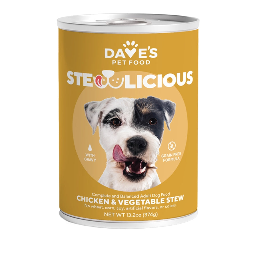 DAVE'S PET FOOD DOG GF STEWLICIOUS CHICKEN & VEGETABLE IN GRAVY 13.2Z