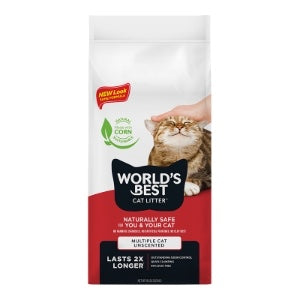 WORLD'S BEST CAT MULTI CAT UNSCENTED LITTER 8LBS